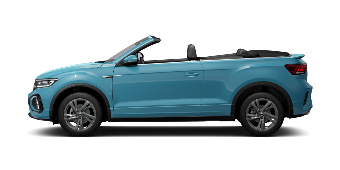Seitenansicht: T-Roc Cabrio R-Line in tealblau