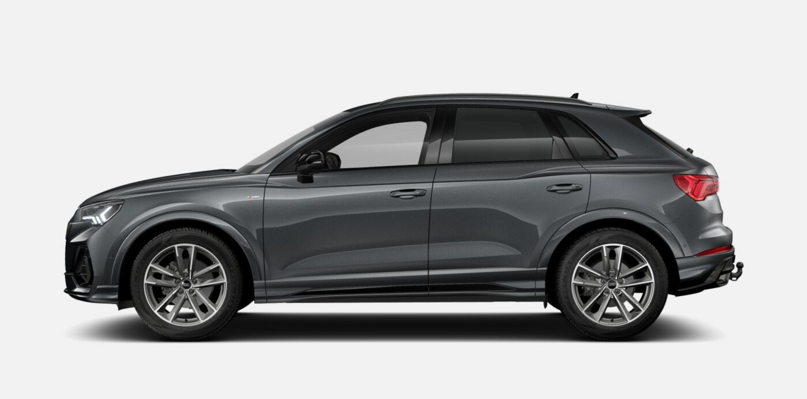 Seitenansicht eines grauen Audi Q3
