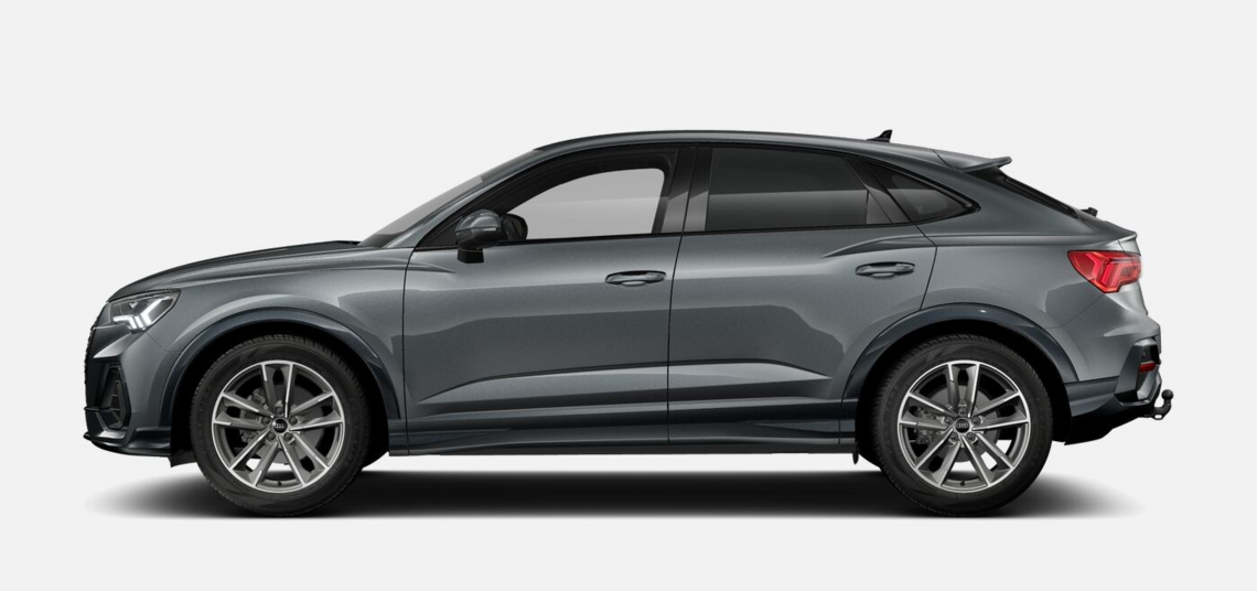 Seitenansicht: dunkelgrauer Audi Q3