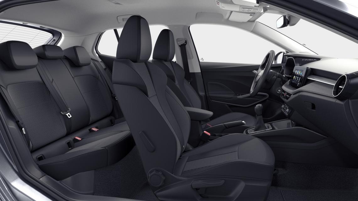Schwarzes Interior des Skoda Fabia