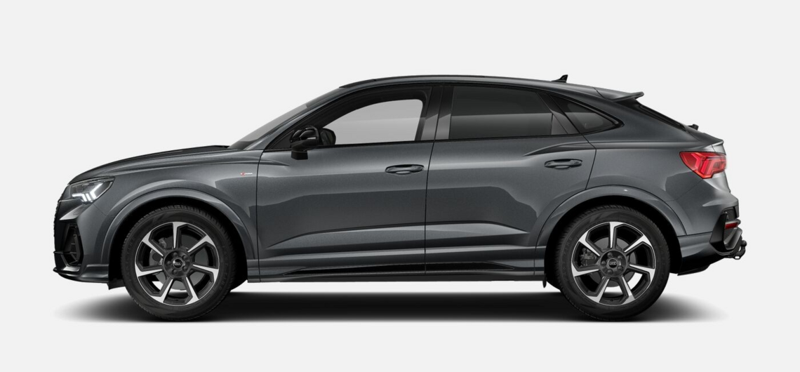 Seitenansicht eines dunkelgrauen Audi Q3