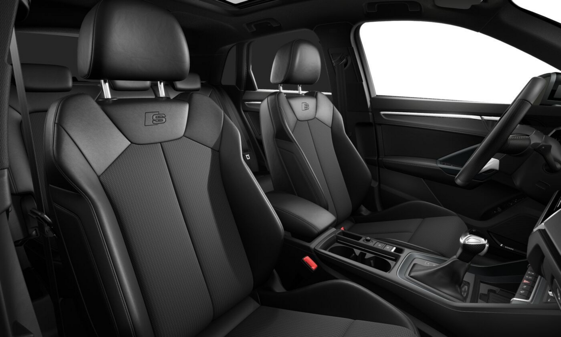 Interior und Polsterung in Teilleder schwarz eines Audi Q3